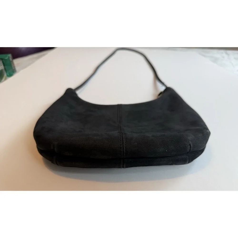 Stone Mountain Y2K Vintage Womens Black Leather Crossbody Shoulder Bag Purse